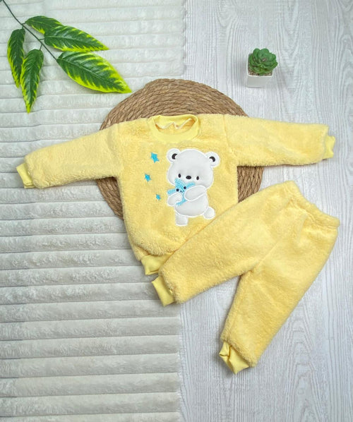 بيجامه فرو اولادي وبناتي خامه روعه رسمة دبدوب😍🤍