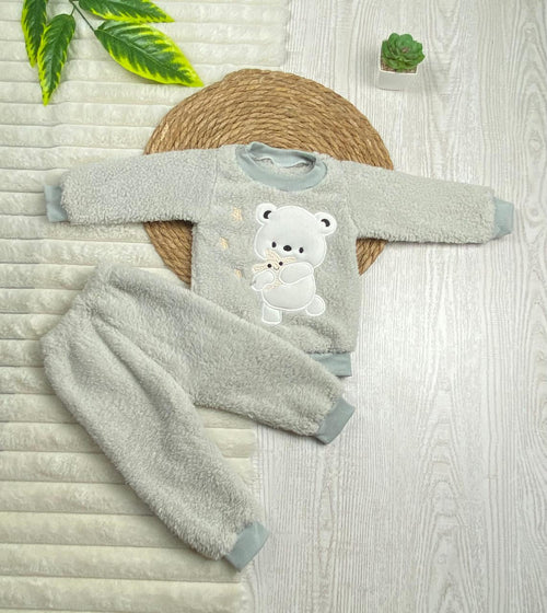 بيجامه فرو اولادي وبناتي خامه روعه رسمة دبدوب😍🤍