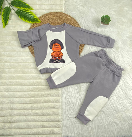 طقم اولادي وبناتي شتوي خامه ميلتون مكون من قطعتين shik littlebear🤍🤍