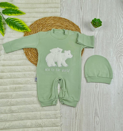 سالوبيت اولادي وبناتي قطن 100% خريفي مكون من قطعتين رسمة الدبيين❤️