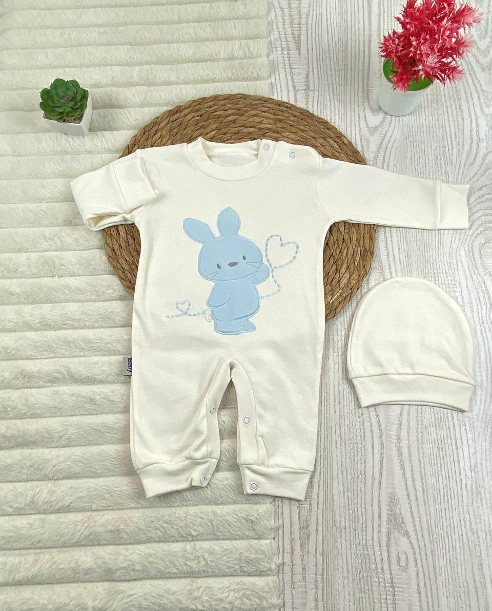 سالوبيت اولادي وبناتي قطن 100% خريفي مكون من قطعتين رسمة ارنب❤️