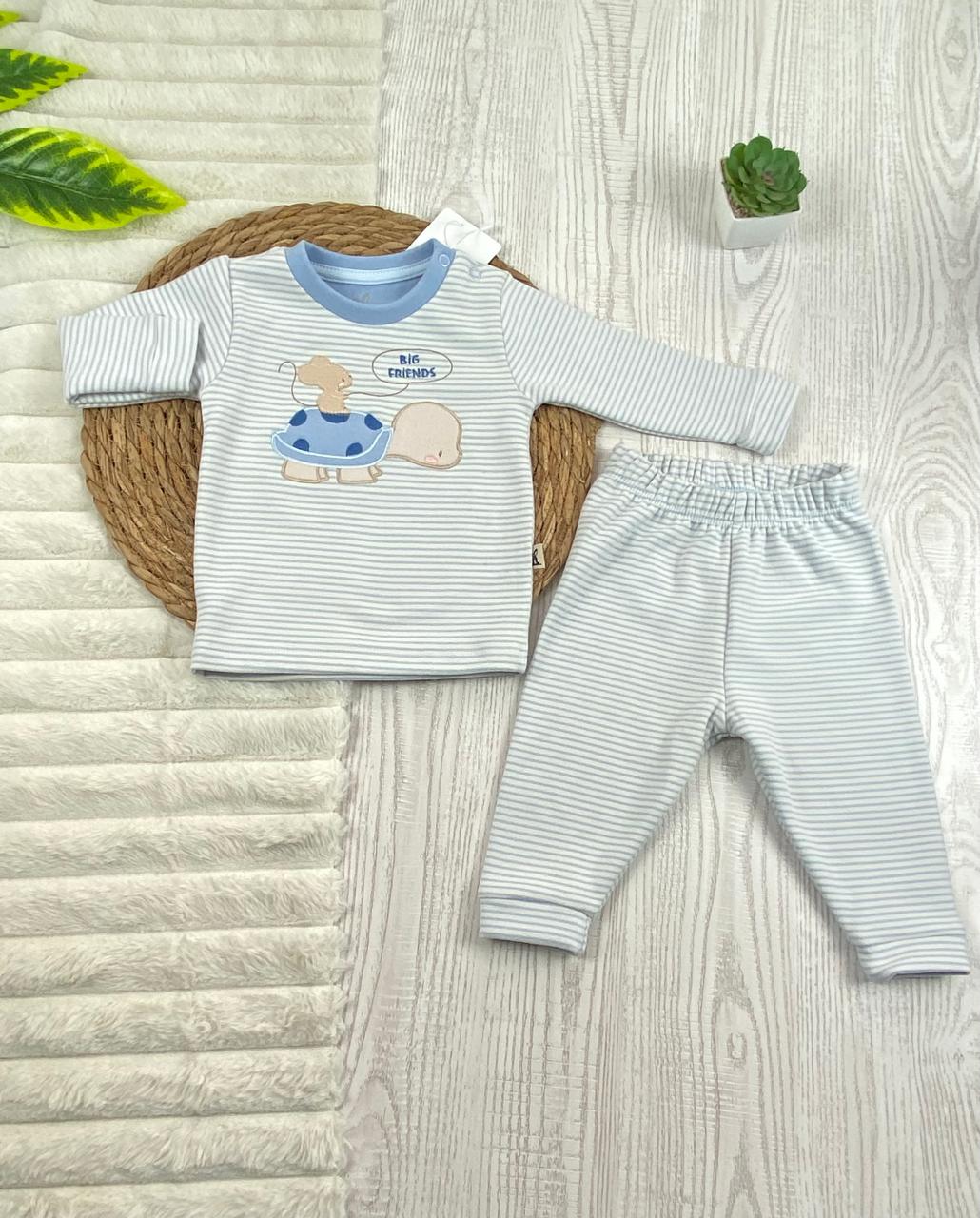 بيجامه اولادي شتوي من فاني باني مكون من قطعتين قطن 100 % big friends🤍🩷