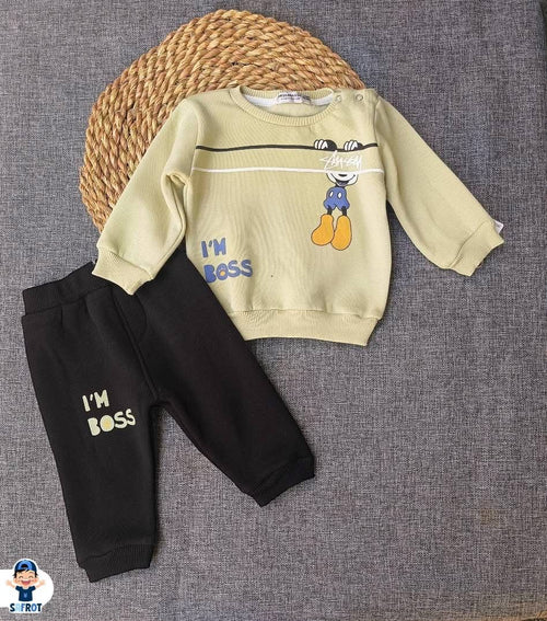 طقم شتوي ميلتون بناتي واولادي مكون من قطعتين i.m boss🤍🤍