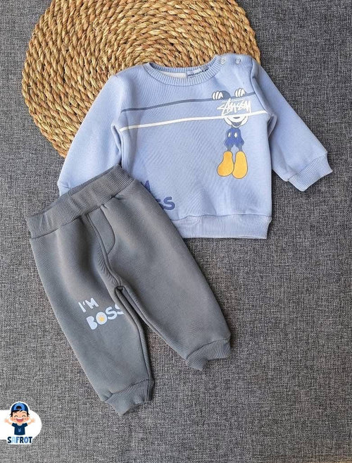 طقم شتوي ميلتون بناتي واولادي مكون من قطعتين i.m boss🤍🤍