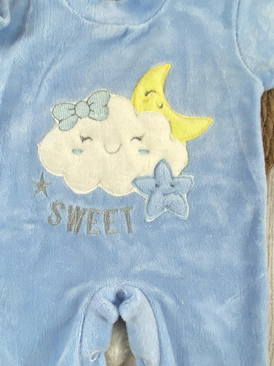 سالوبيت شتوي قطيفه مكون من قطعتين رسمة هلال ونجمه وسحابة  🩷❤️