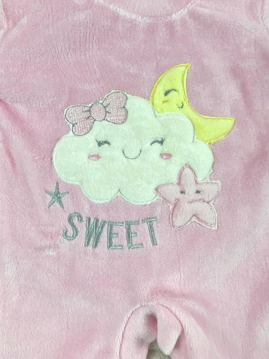 سالوبيت شتوي قطيفه مكون من قطعتين رسمة هلال ونجمه وسحابة  🩷❤️