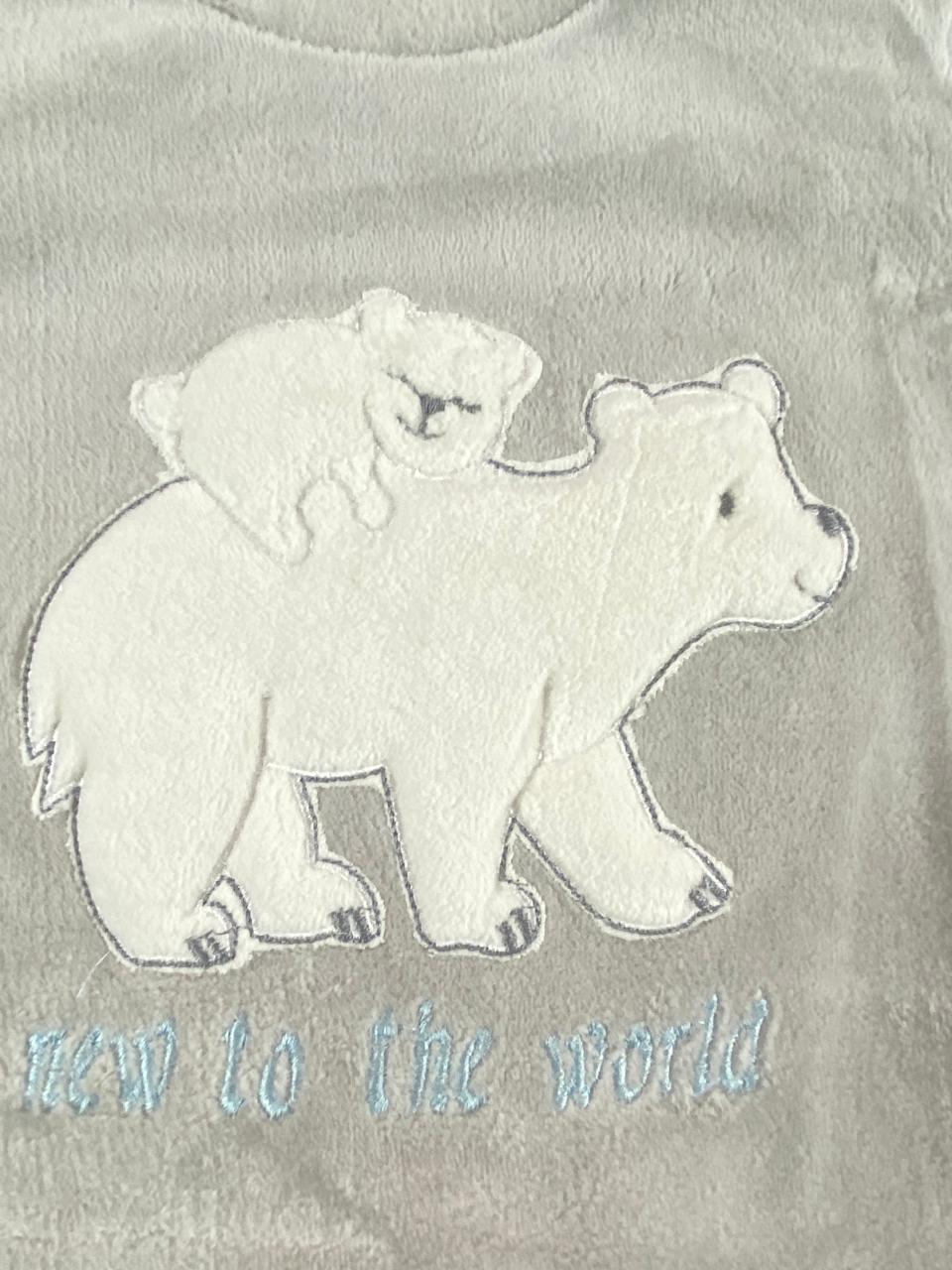 سالوبيت شتوي قطيفه مكون من قطعتين رسمة دبيين  🩷❤️