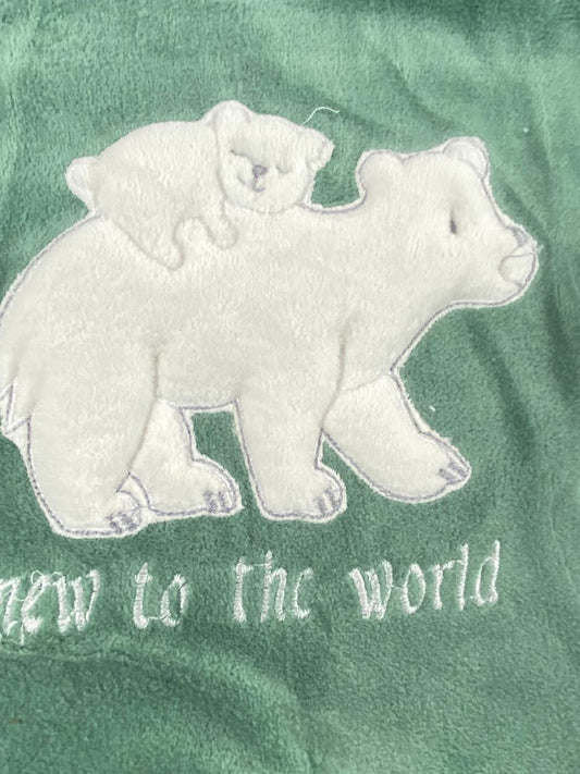 سالوبيت شتوي قطيفه مكون من قطعتين رسمة دبيين  🩷❤️