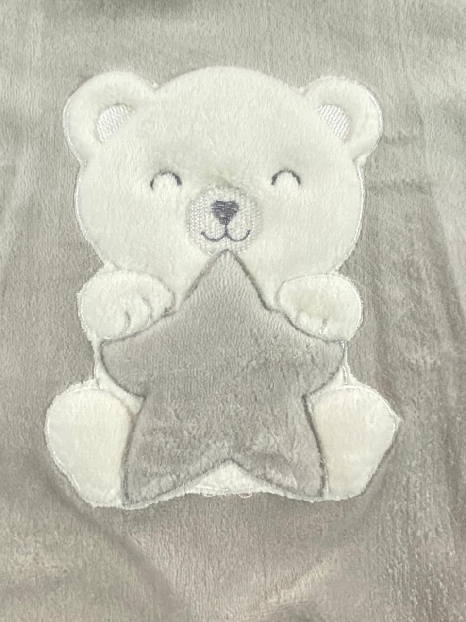 سالوبيت شتوي قطيفه مكون من قطعتين رسمة دب ونجمه  🩷❤️