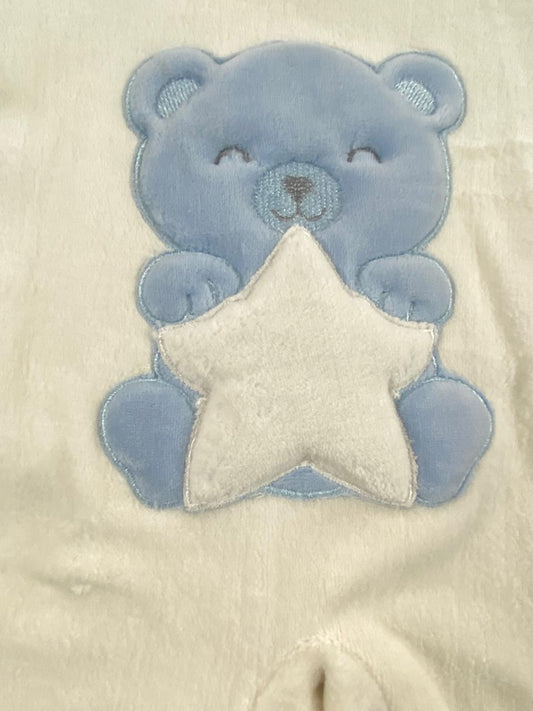 سالوبيت شتوي قطيفه مكون من قطعتين رسمة دب ونجمه  🩷❤️