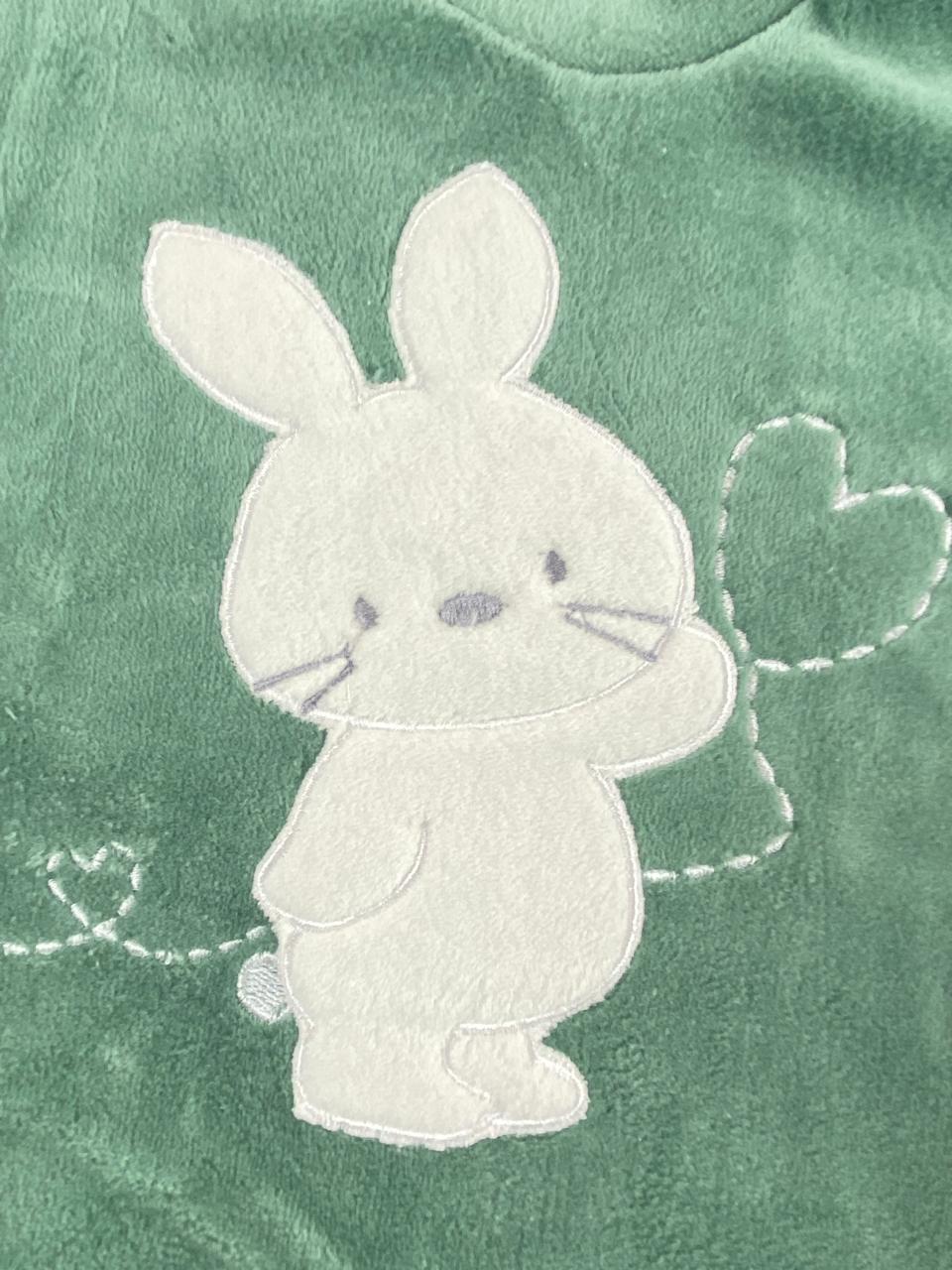 سالوبيت شتوي قطيفه اولادي وبناتي مكون من قطعتين رسمة ارنب  🩷❤️