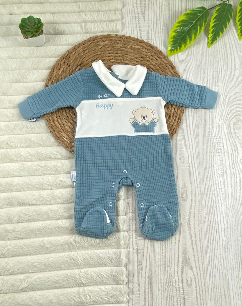 سالوبيت شتوي قطيفه اولادي وبناتي مبطن من الداخل bear happy 🩷❤️