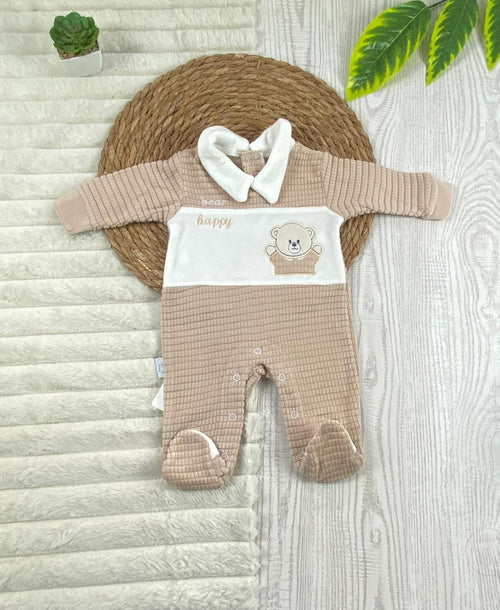 سالوبيت شتوي قطيفه اولادي وبناتي مبطن من الداخل bear happy 🩷❤️