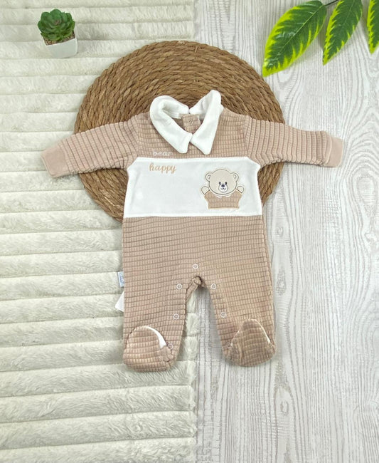 سالوبيت شتوي قطيفه اولادي وبناتي مبطن من الداخل bear happy 🩷❤️