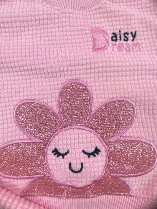 طقم بناتي شتوي خامه قطيفه مكون من قطعتين مبطن من الداخل رسمة وردة🤍🤍