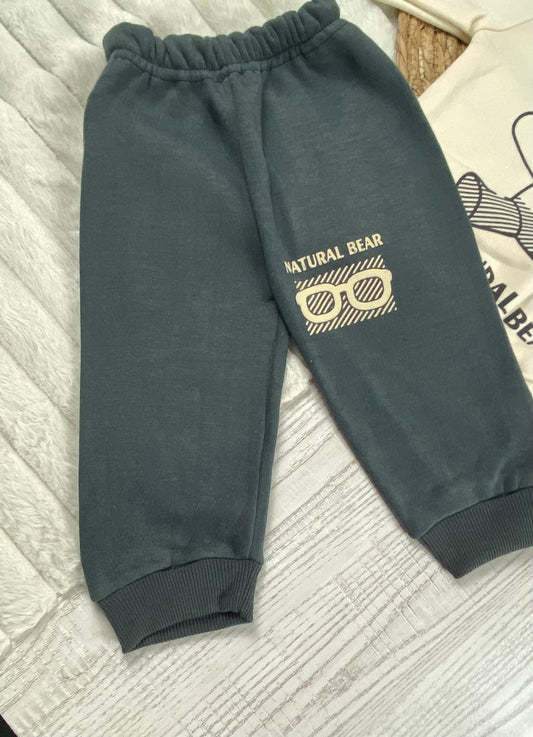 طقم اولادي وبناتي شتوي خامه ميلتون مكون من قطعتين رسمة نضارة  ❤️🤍