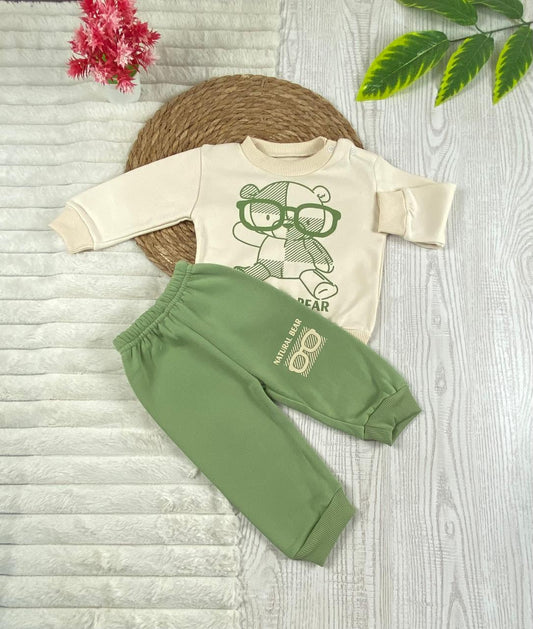 طقم اولادي وبناتي شتوي خامه ميلتون مكون من قطعتين رسمة نضارة  ❤️🤍