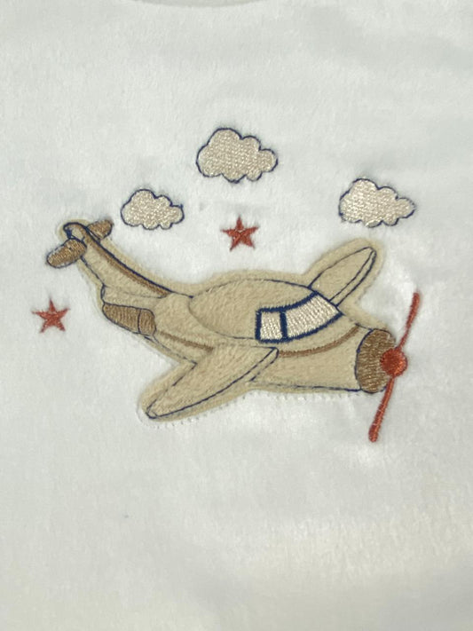 بيجامه اولادي و بناتي شتوي قطيفه مبطنه من الداخل ف مكون من قطعتين رسمة طياره🤍🩷