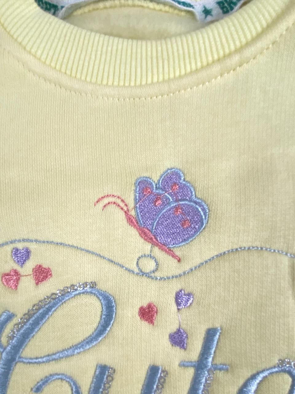 طقم شتوي ميلتون بناتي مكون من قطعتين  مبطن من الداخل princess girl🩷🤍