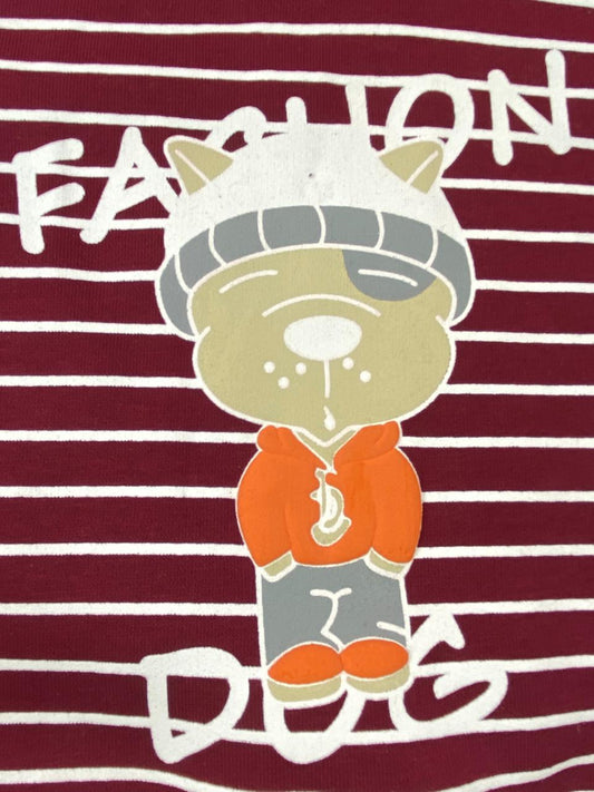 طقم شتوي ميلتون اولادي وبناتي مكون من قطعتين  مبطن من الداخل DOG🩷🤍