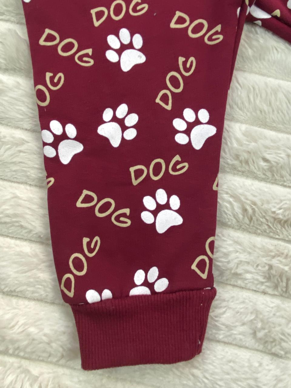 طقم شتوي ميلتون اولادي وبناتي مكون من قطعتين  مبطن من الداخل DOG🩷🤍