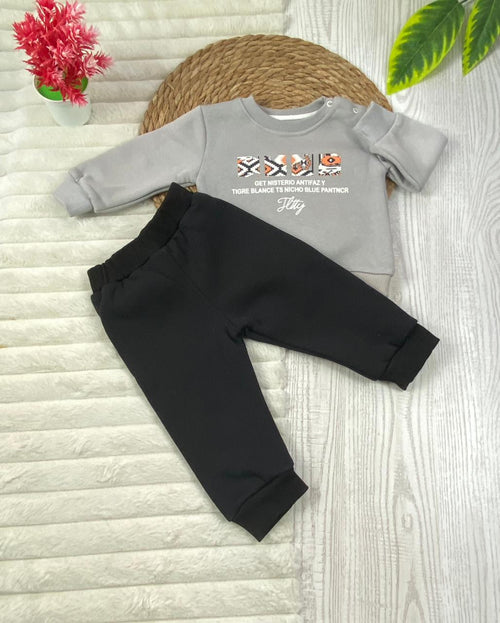 طقم شتوي ميلتون اولادي وبناتي مكون من قطعتين  مبطن من الداخل🩷🤍