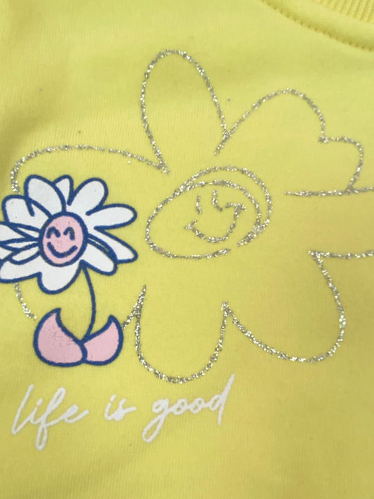 طقم اولادي بناتي شتوي خامه ميلتون مكون من قطعتين مبطن من الداخل رسمة ورد❤️🤍