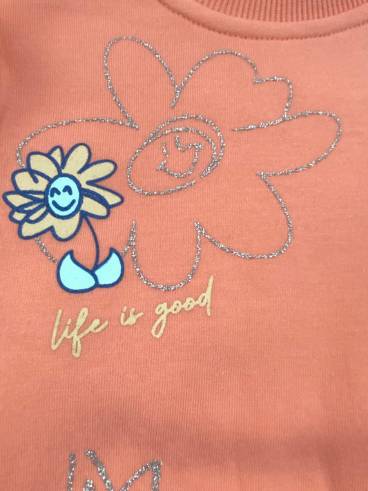 طقم اولادي بناتي شتوي خامه ميلتون مكون من قطعتين مبطن من الداخل رسمة ورد❤️🤍