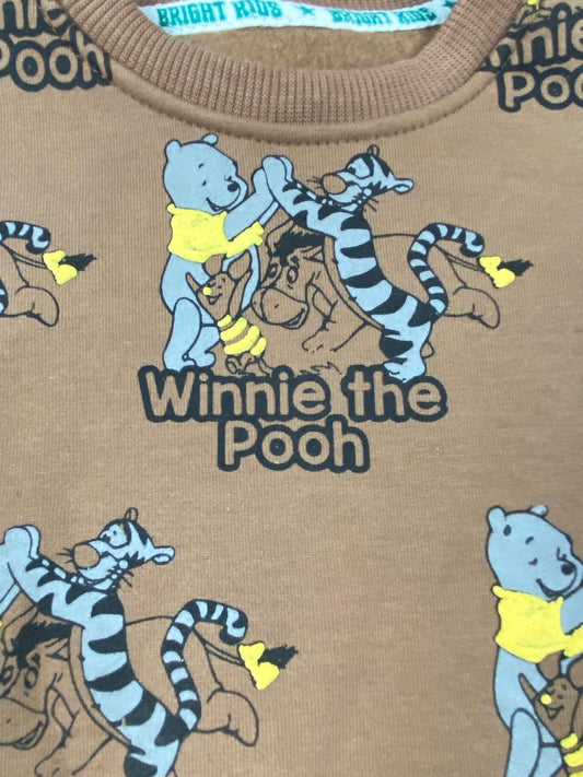 طقم اولادي وبناتي شتوي خامه ميلتون مكون من قطعتين مبطن من الداخل winnie the pooh❤️🤍