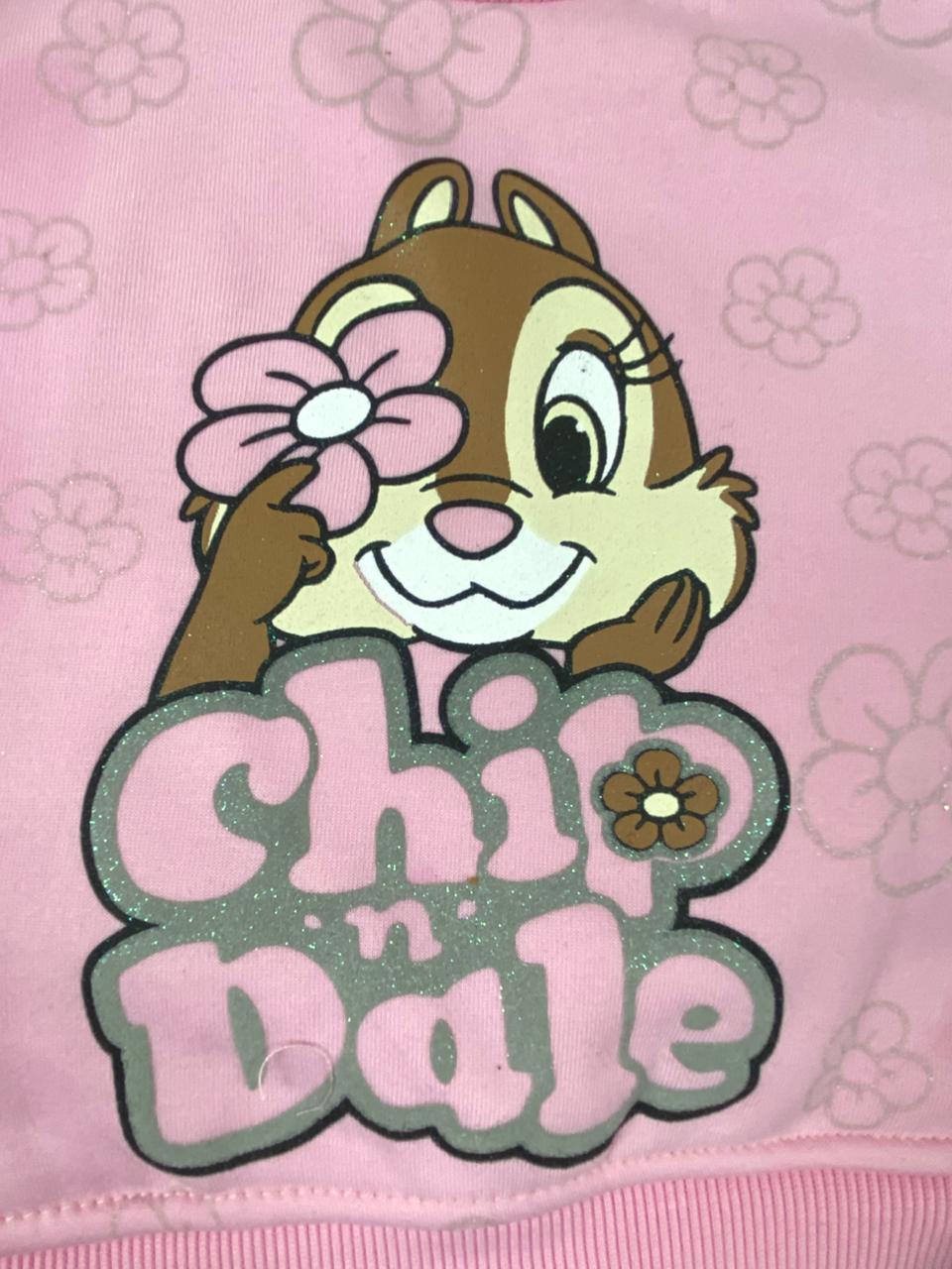 طقم بناتي شتوي خامه ميلتون مكون من قطعتين مبطن من الداخل chip dale❤️🤍
