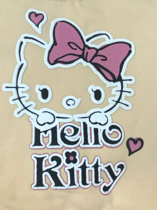طقم بناتي شتوي خامه ميلتون مكون من قطعتين مبطن من الداخل melio kitty ❤️🤍