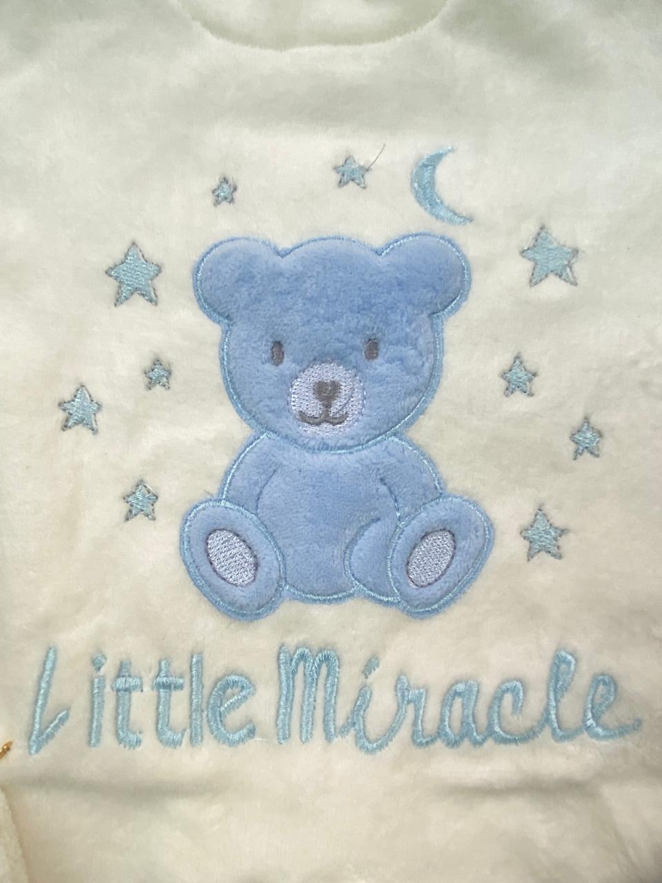 طقم مستشفي قطيفه 100% مكون من اربع قطع رسمة دب 🩷💙🖤