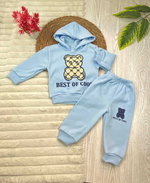 طقم اولادي وبناتي شتوي خامه ميلتون مكون من قطعتين best of cool ❤️🤍