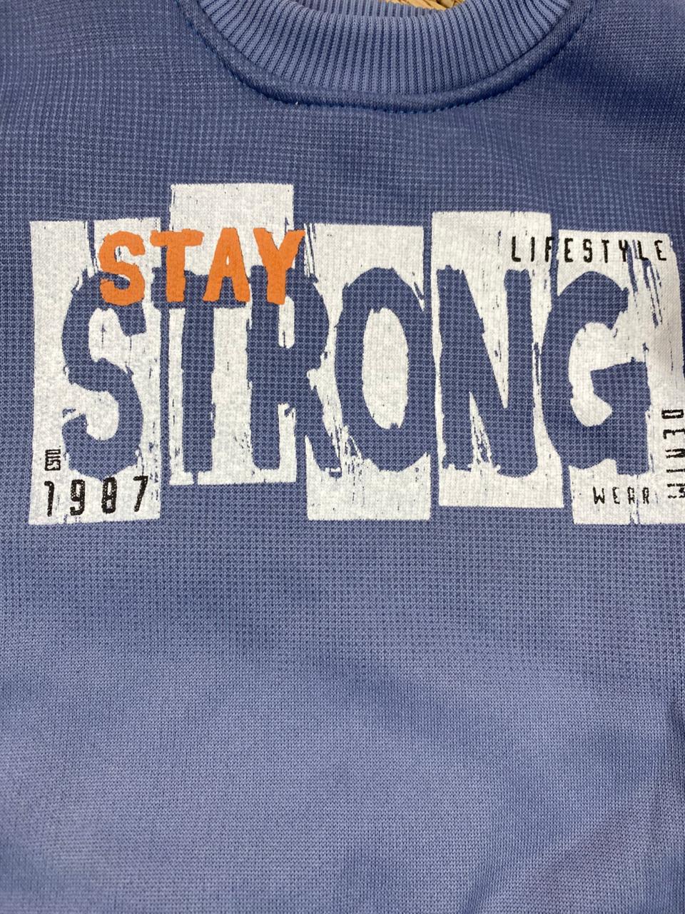طقم اولادي شتوي خامه ميلتون مبطنه من الداخل مكون من قطعتين STAY STRONG 🤍🤍