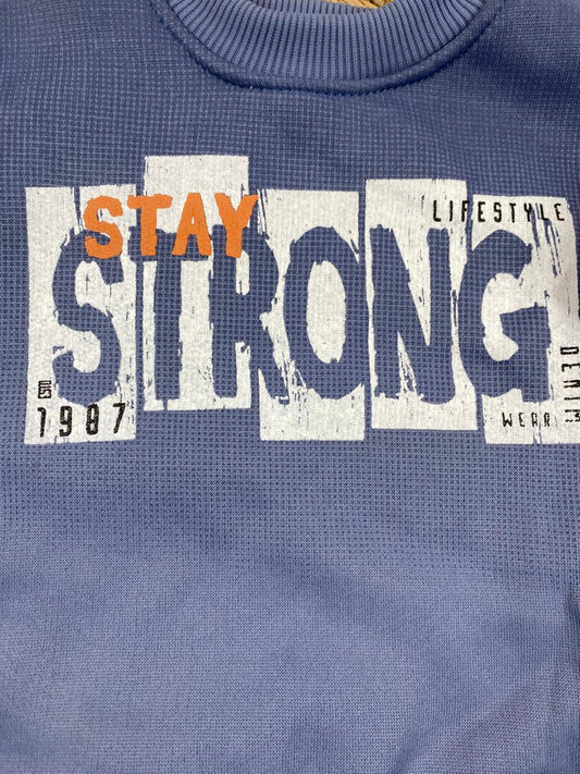 طقم اولادي شتوي خامه ميلتون مبطنه من الداخل مكون من قطعتين STAY STRONG 🤍🤍