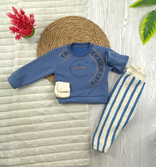 طقم اولادي شتوي خامه ميلتون مبطنه من الداخل مكون من قطعتين version 1974  🤍🤍