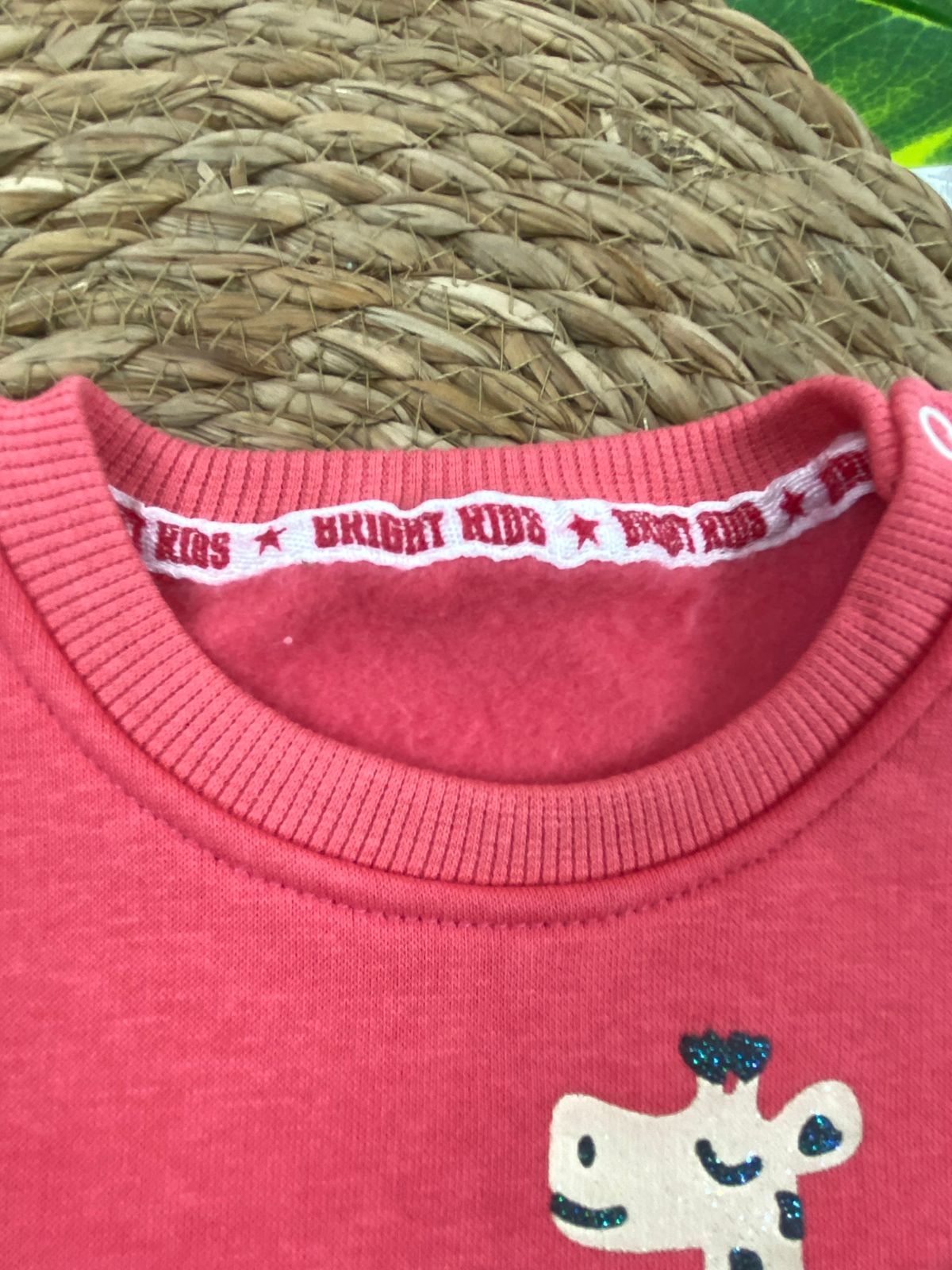 طقم  اولادي وبناتي شتوي خامه ميلتون مكون من قطعتين مبطن من الداخل رسمة زرافه❤️🤍