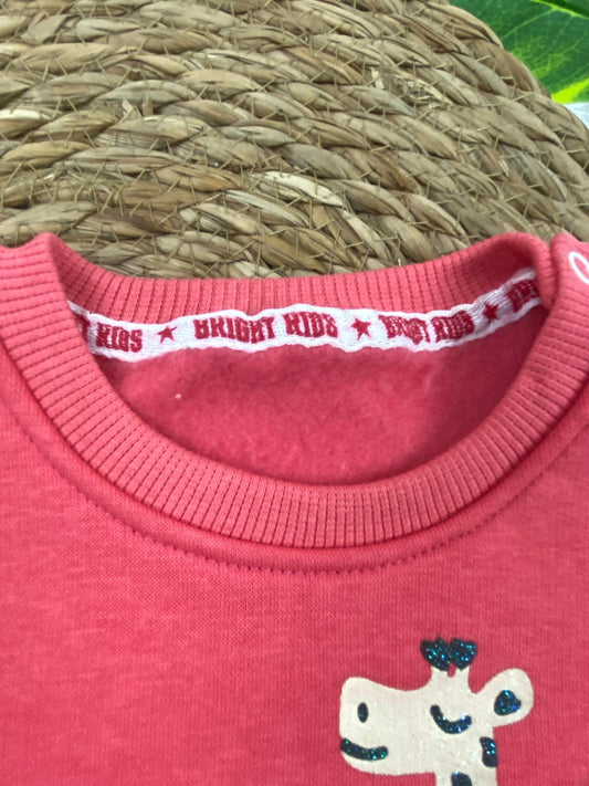 طقم  اولادي وبناتي شتوي خامه ميلتون مكون من قطعتين مبطن من الداخل رسمة زرافه❤️🤍