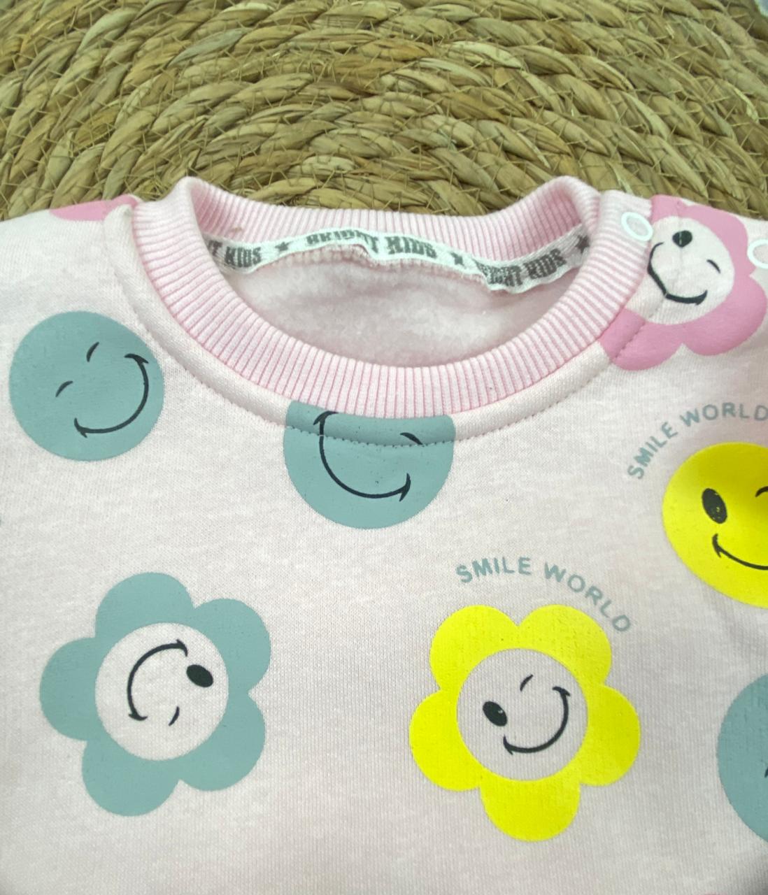 طقم بناتي شتوي خامه ميلتون مكون من قطعتين مبطن من الداخلl smile❤️🤍