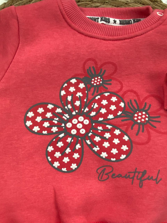 طقم بناتي شتوي خامه ميلتون مكون من قطعتين مبطن من الداخل رسمة فراشه❤️🤍