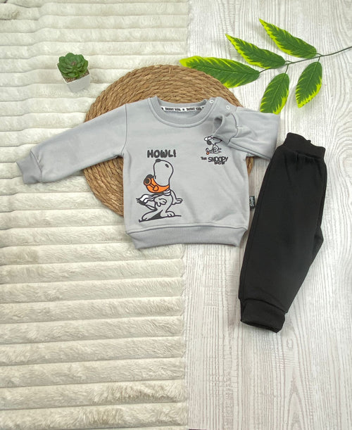 طقم اولادي وبناتي شتوي خامه ميلتون مكون من قطعتين مبطن من الداخل the shoopy show❤️🤍