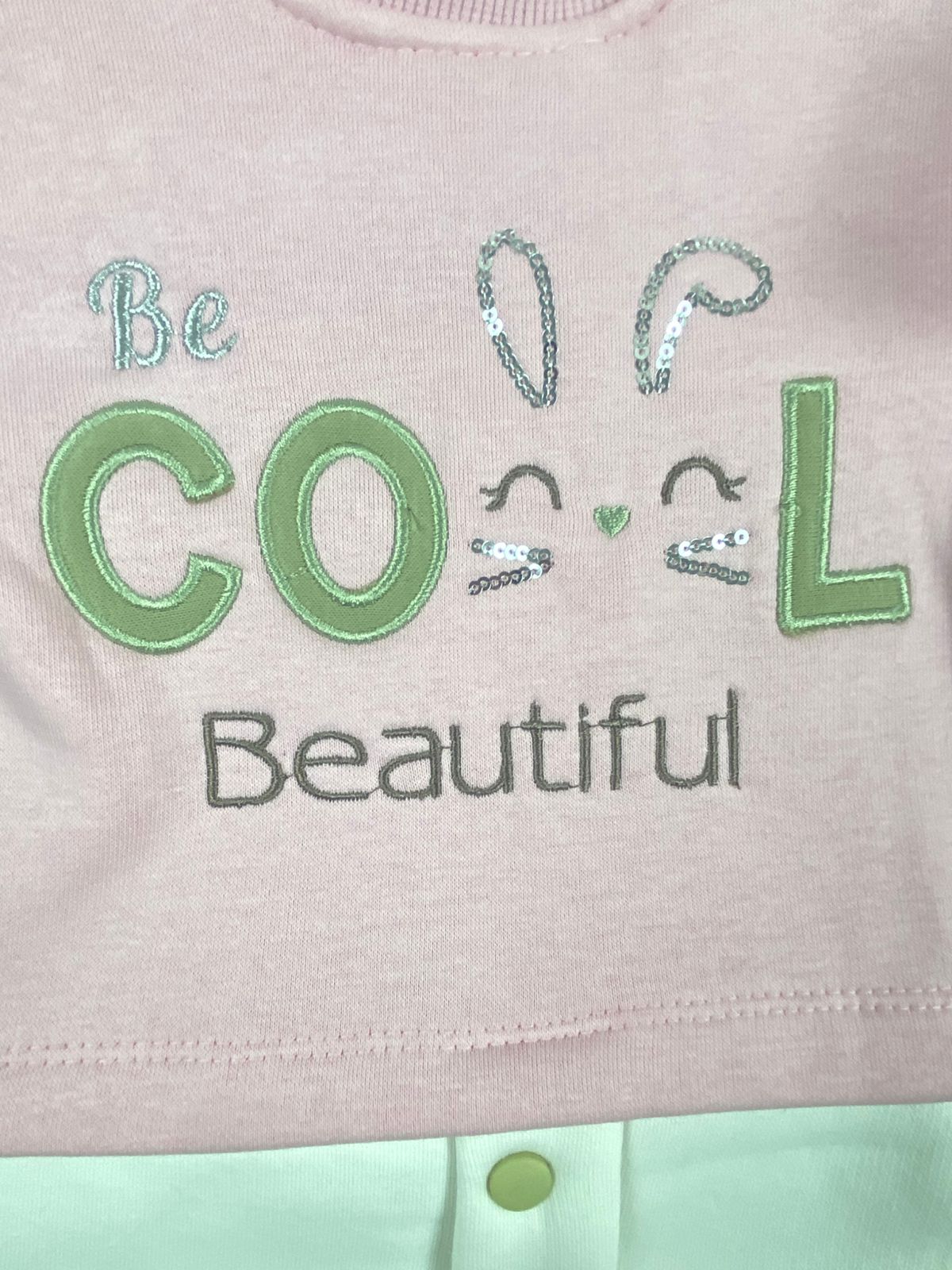 طقم شتوي ميلتون بناتي مكون من قطعتين be cool beautiful🩷🤍