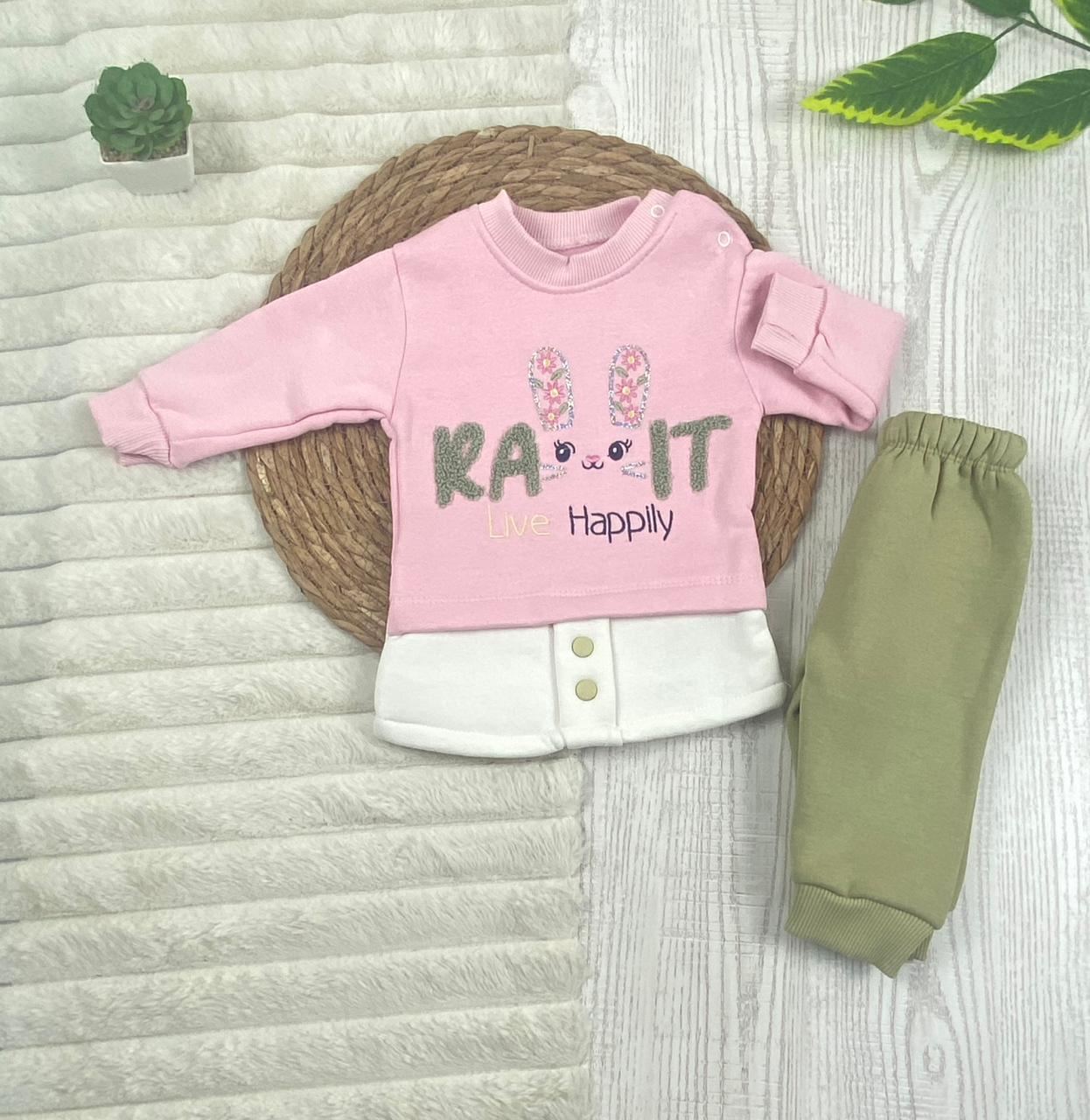 طقم شتوي ميلتون بناتي مبطن من الداخل مكون من قطعتين live happily😍❤️