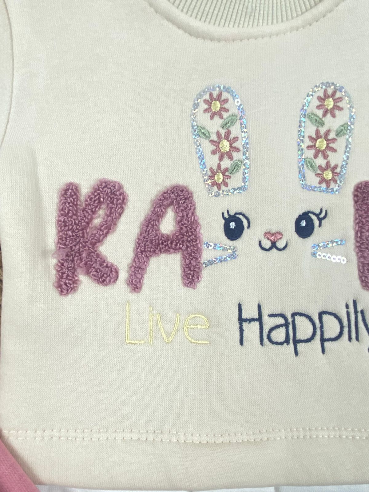 طقم شتوي ميلتون بناتي مبطن من الداخل مكون من قطعتين live happily😍❤️