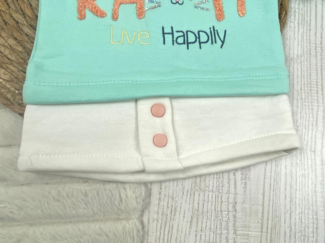 طقم شتوي ميلتون بناتي مبطن من الداخل مكون من قطعتين live happily😍❤️