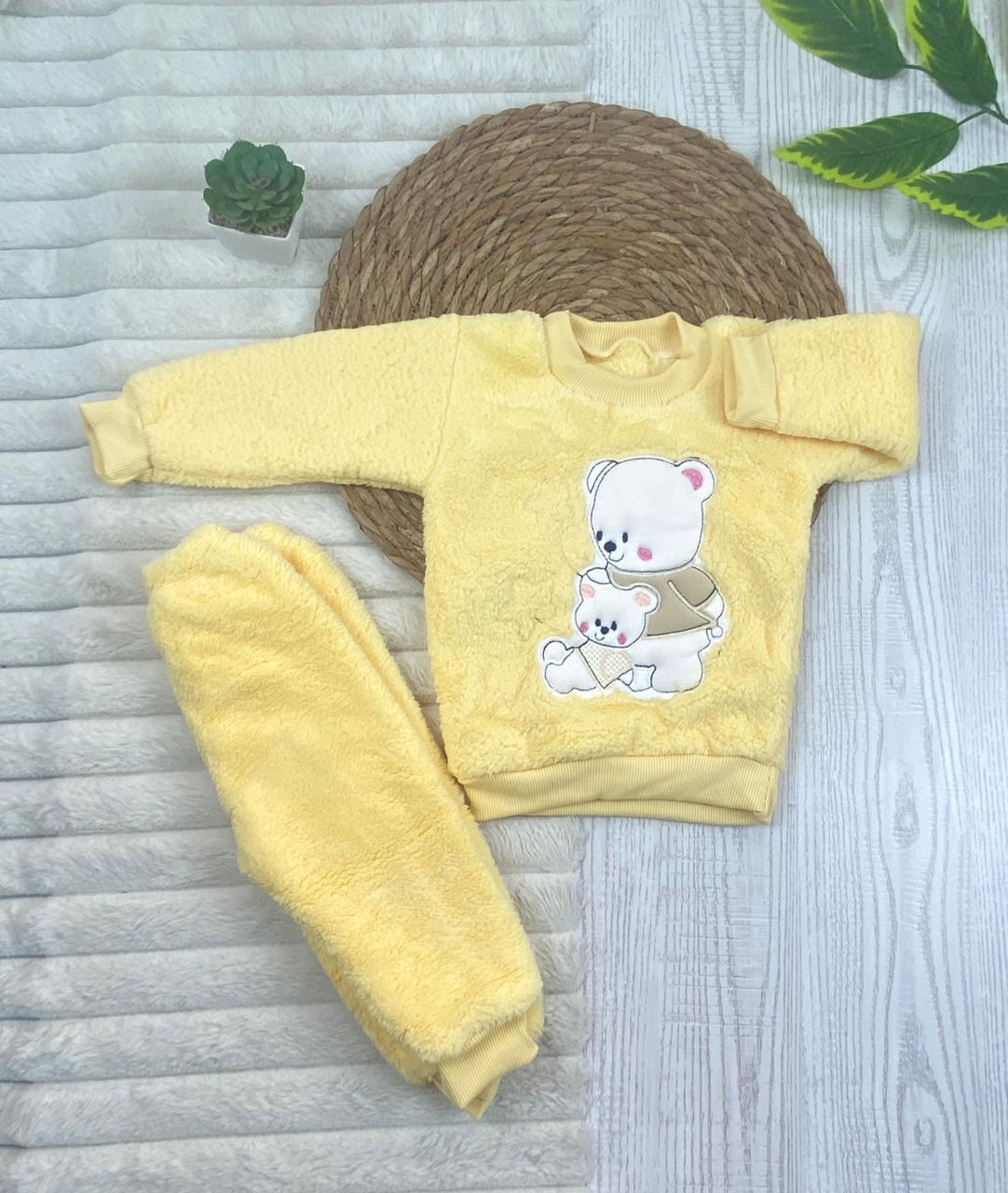 بيجامه فرو اولادي وبناتي خامه روعه مبطن من الداخل رسمة دبيين😍🤍