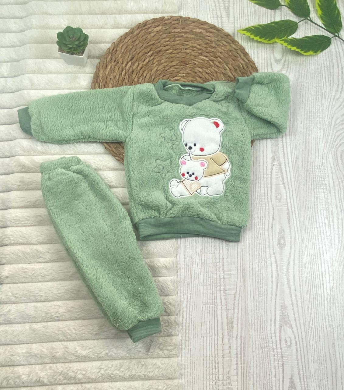 بيجامه فرو اولادي وبناتي خامه روعه مبطن من الداخل رسمة دبيين😍🤍