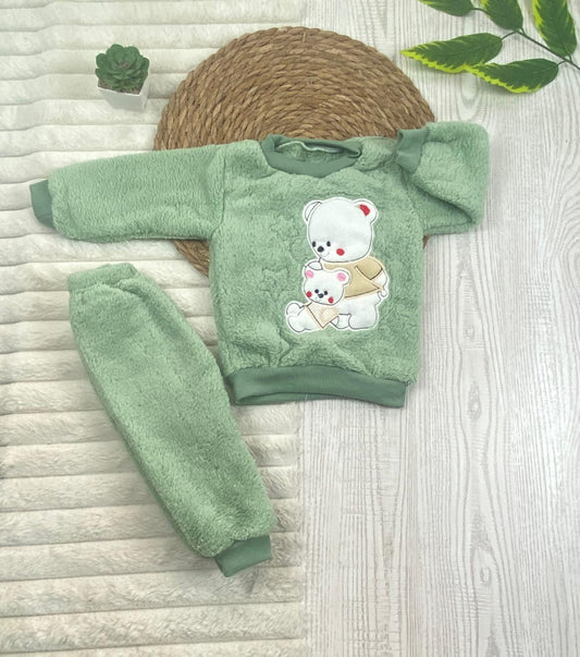 بيجامه فرو اولادي وبناتي خامه روعه مبطن من الداخل رسمة دبيين😍🤍