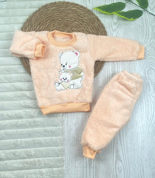 بيجامه فرو اولادي وبناتي خامه روعه مبطن من الداخل رسمة دبيين😍🤍