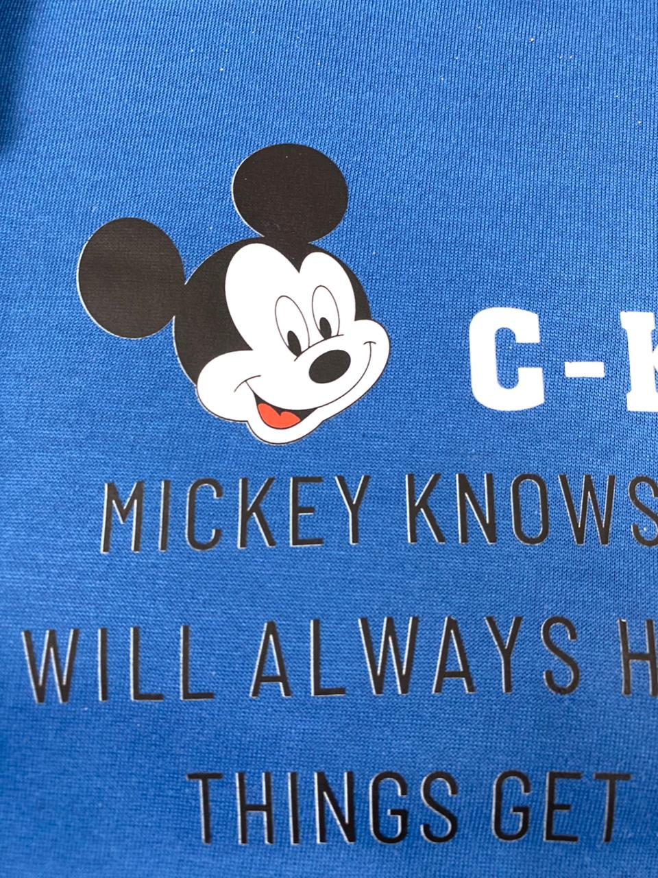 طقم اولادي وبناتي شتوي خامه ميلتون مكون من قطعتين رسمة ميكي ماوس🩵💚